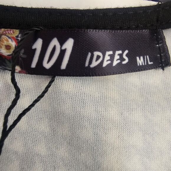 NWT 101 Idees Long Sleeve Tunic Dress Sz M/L Houndstooth Artsy Boho Chic S0377 - Picture 9 of 11